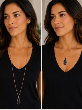 Lauren Conrad Blue Teardrop Pendant Necklace (LR111/2)